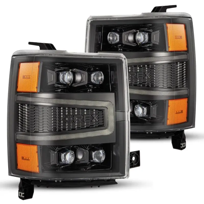 Alpharex Nova-Series Led Projector Headlights For 2004–2015 Chevy Silverado 1500 – Adaptive Lighting, Sequential Turn Signals, And Signature Drls 1