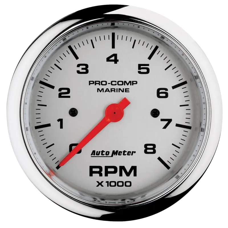Autometer Marine Chrome Ultra-Lite Tachometer – 3-3/8" Dial, 0–8,000 Rpm, Waterproof Design 1