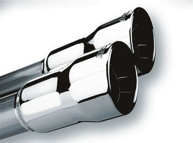 Borla Universal Dual Exhaust Tip — Polished Stainless, 2" Inlet / 3" Outlet, Rolled Angle-Cut Design 1