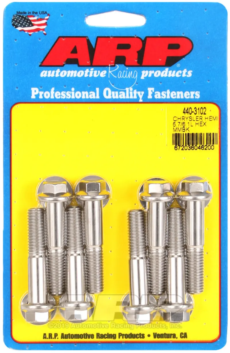 Arp Stainless Steel Motor Mount Bolt Kit For Chrysler 5.7L And 6.1L Hemi Engines 1