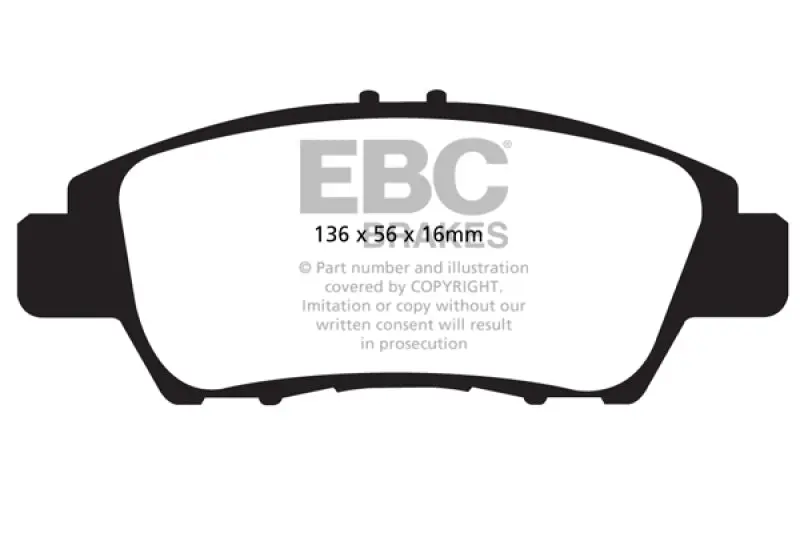 Ebc Redstuff Front Brake Pads For 2010–2015 Honda Cr-Z Hybrid (1.5L) 1