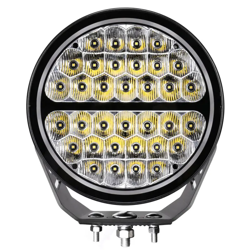 Go Rhino Xplor Blackout Led Driving Light Kit – 9-Inch Round, Surface/Thread-Mount, With Drl 1