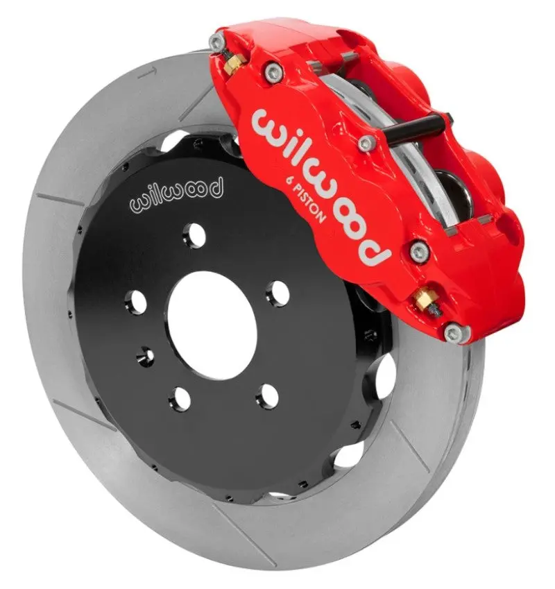Wilwood Forged Superlite 6R Front Big Brake Kit – 12.88-Inch Rotors, Red Calipers With Lines For 2003–2008 Audi A4 1