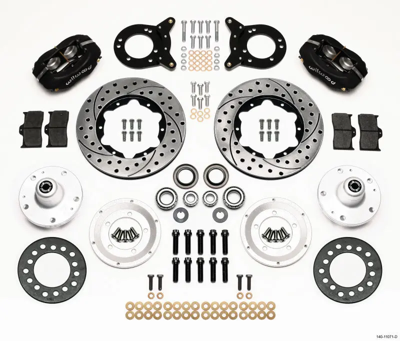 Wilwood Forged Dynalite Front Brake Kit — 11-Inch Drilled Rotors For 1965–1969 Mustang (Disc & Drum Spindle) 1