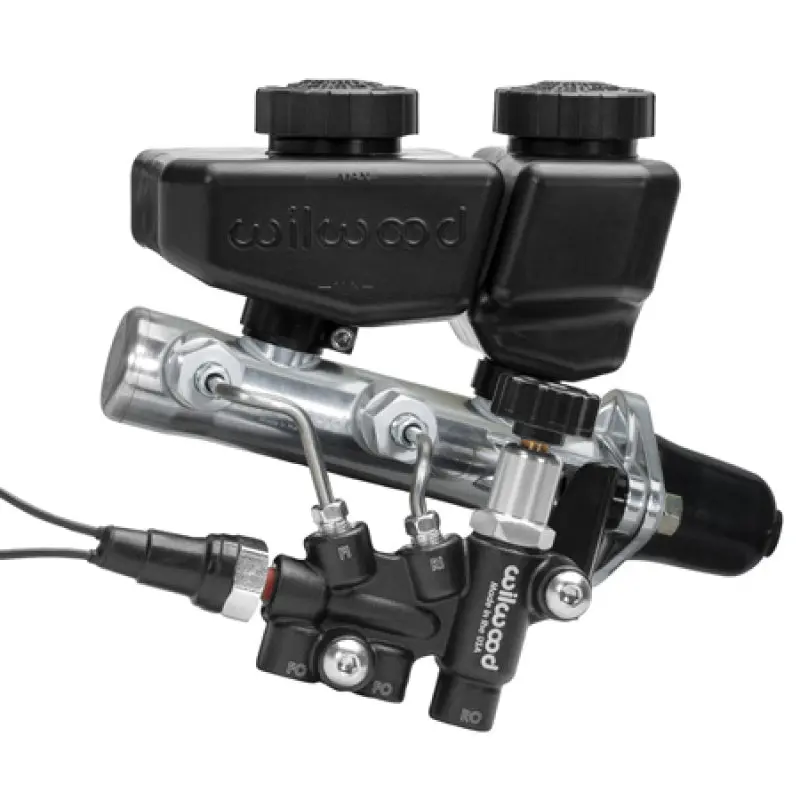 Wilwood Remote Tandem Master Cylinder Kit – 1-Inch Bore, Black Anodized With Bracket And Proportioning Valve 1