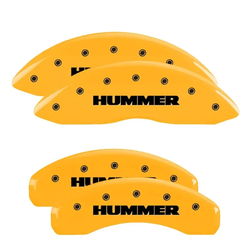 Mgp Engraved Caliper Covers – Hummer Yellow Finish With Black Char For 2005 Hummer H2 Front & Rear 1