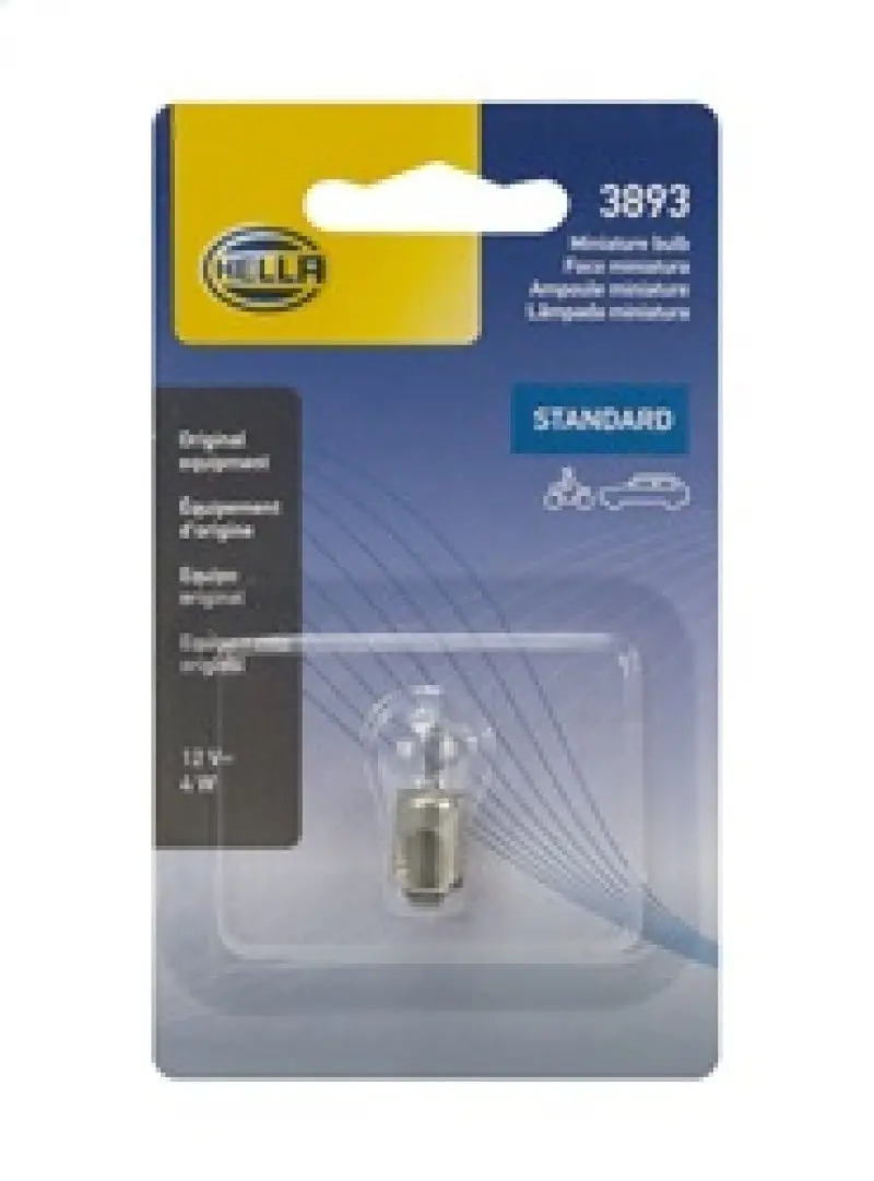 Hella 3893 Ba9S Miniature Bulb – 12V, 4W, T275 Base 1