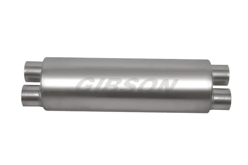 Gibson Sft Superflow Dual-Inlet/Dual-Outlet Stainless Steel Muffler – 8" X 24", 3" Inlet / 2.5" Outlet 1