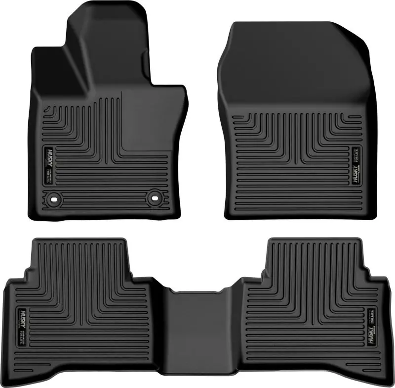 Husky Liners Weatherbeater Floor Mats For 2023 Toyota Prius – Front And Second-Row Black Liners 1