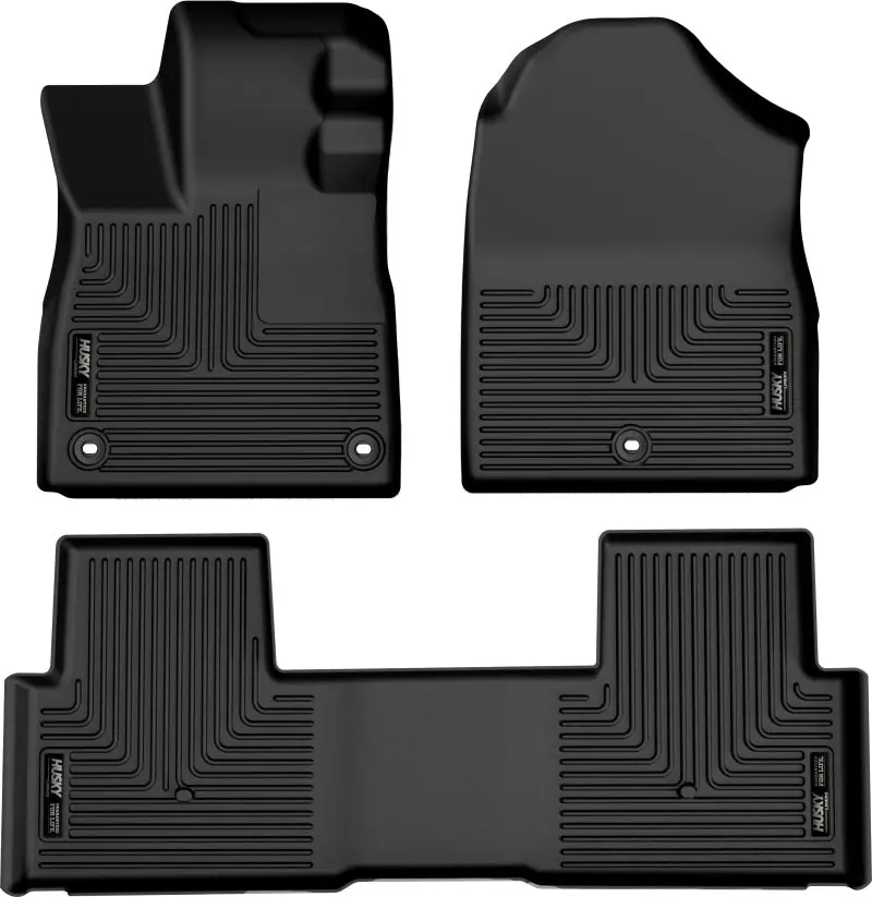 Husky Liners Weatherbeater Floor Mats For 2023 Honda Pilot – Front And Second-Row Black Liners 1