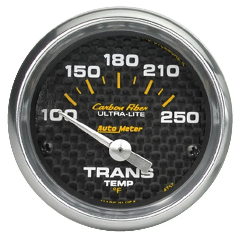 Autometer Carbon Fiber Electronic Transmission Temperature Gauge – 52Mm, 100–250°F Range 1